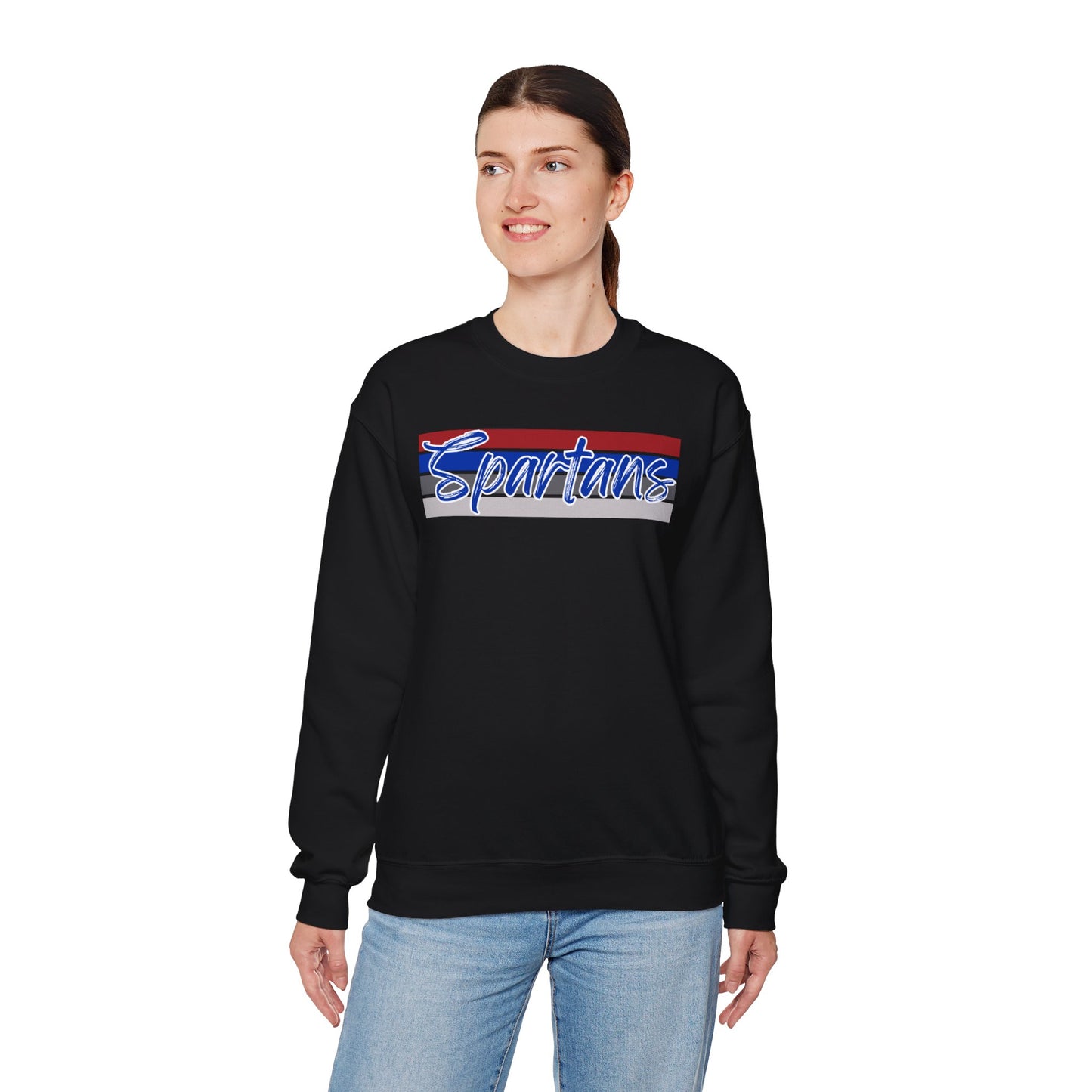 Spartans Cursive Print Crewneck Gildan Sweatshirt