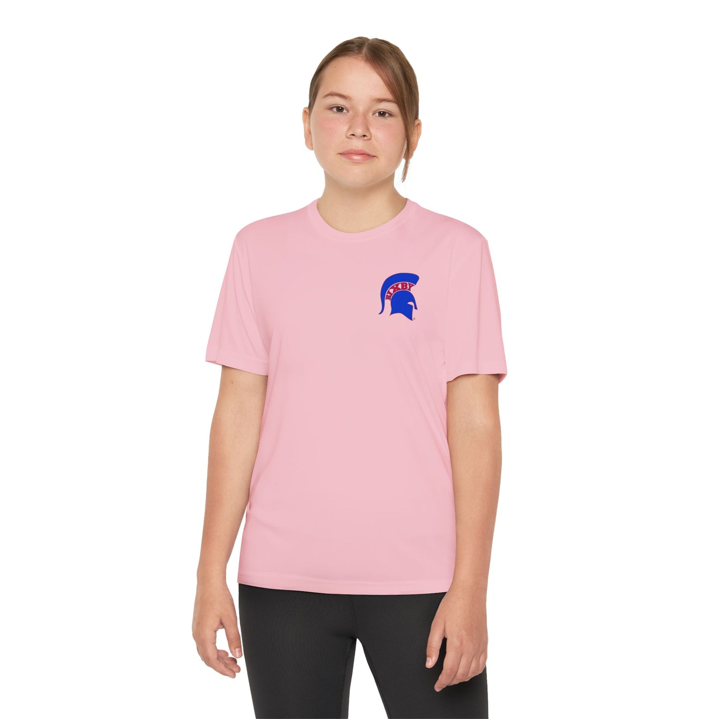 Spartan Blue Logo Youth Sport-Tek Tee