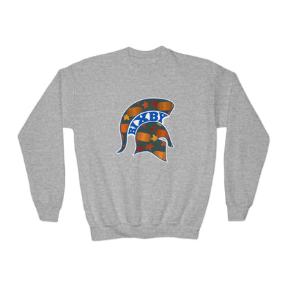 Bixby Spartans Pumpkin Patch Helmet Youth Sweatshirt – Kids Fall Crewneck