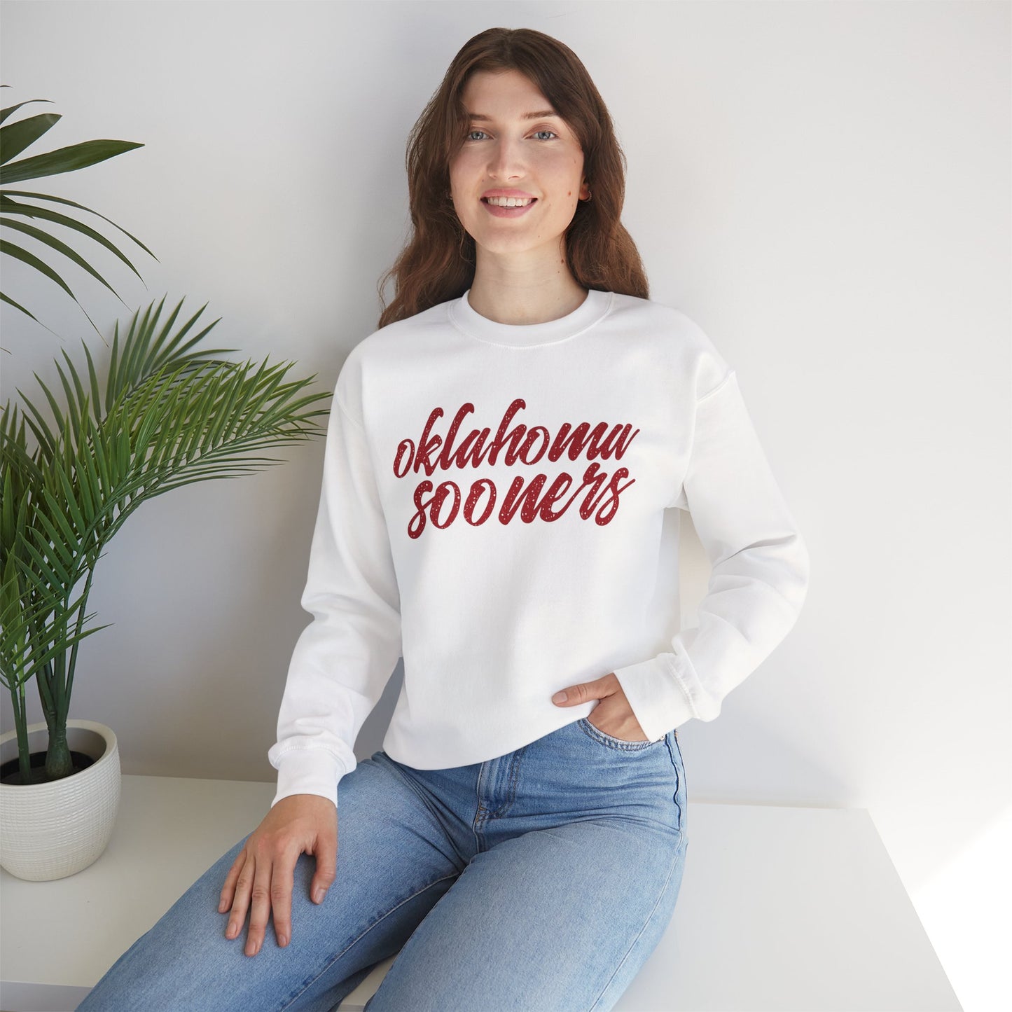 Crimson Sooners Standard Gildan Sweatshirt