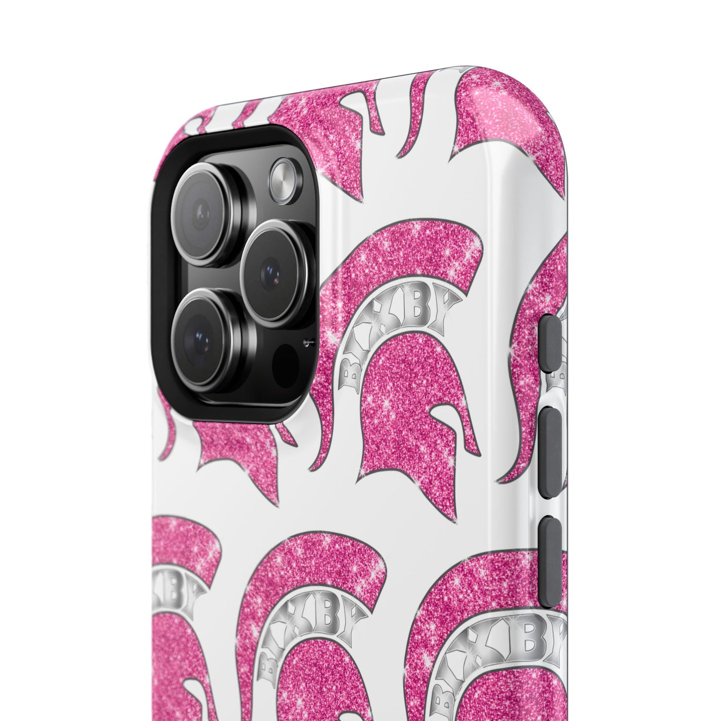 Bixby Spartan Pink Bling Logo Impact Resistant iPhone Case