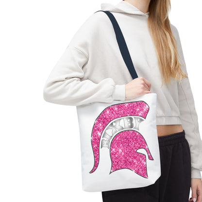 Bixby Spartans Pink Bling Polyester Tote Bag