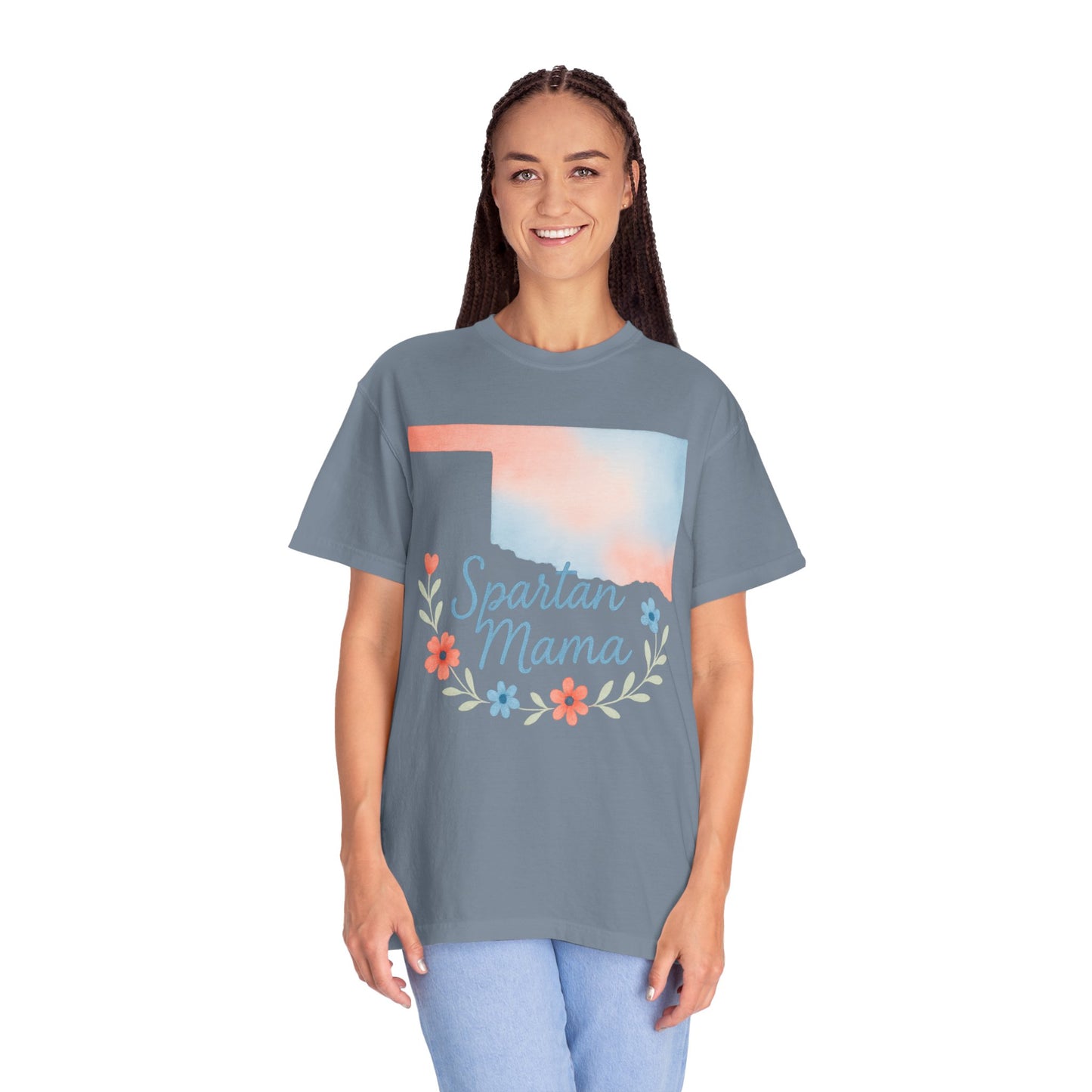 Spartan Mama Bixby OK Watercolor Comfort Colors Tee