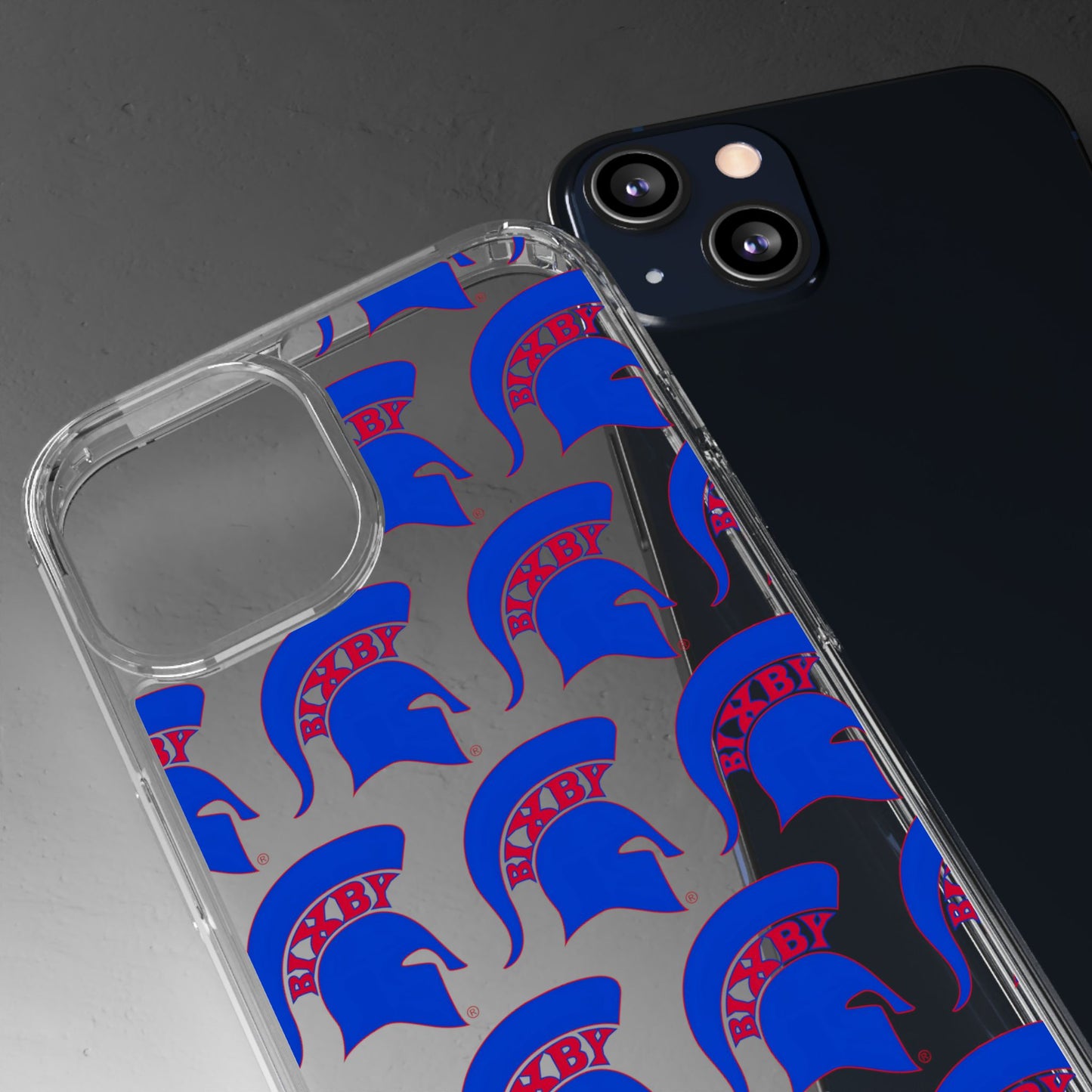 Spartan Blue Logo Clear Apple Phone Case