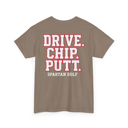 Drive. Chip. Putt. Spartan Golf Gildan Tee