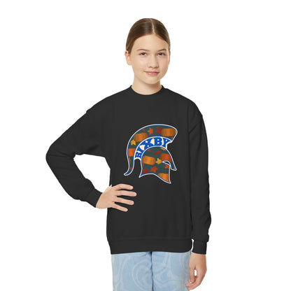 Bixby Spartans Pumpkin Patch Helmet Youth Sweatshirt – Kids Fall Crewneck
