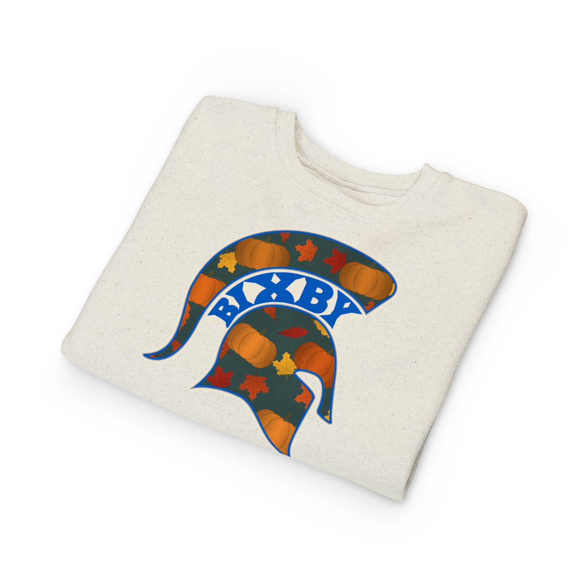 Bixby Spartans Pumpkin Patch Helmet Toddler Sweatshirt – Little Spartan Fall Crewneck