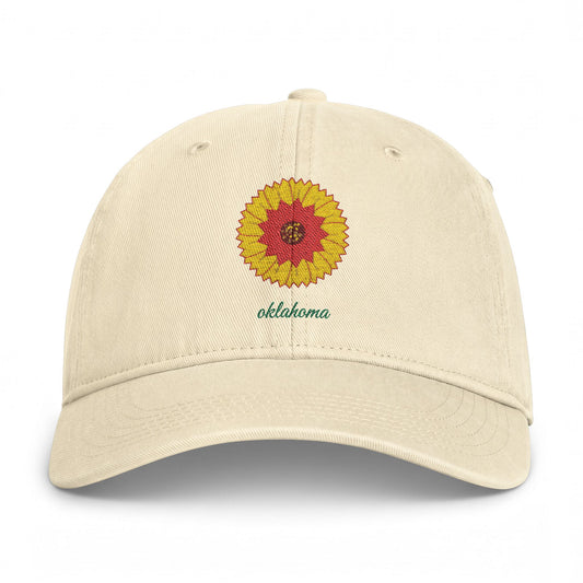 Indian Blanket Oklahoma Embroidered Washed Cap