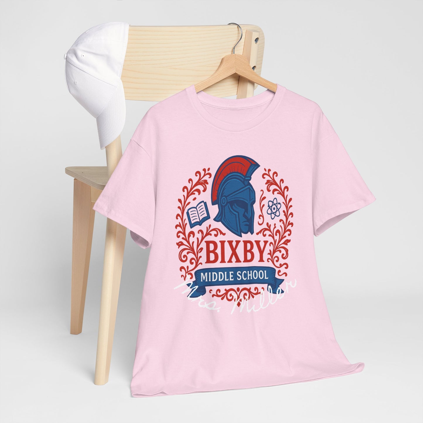 Floral Personalized Bixby Middle School Spartan Gildan Tee