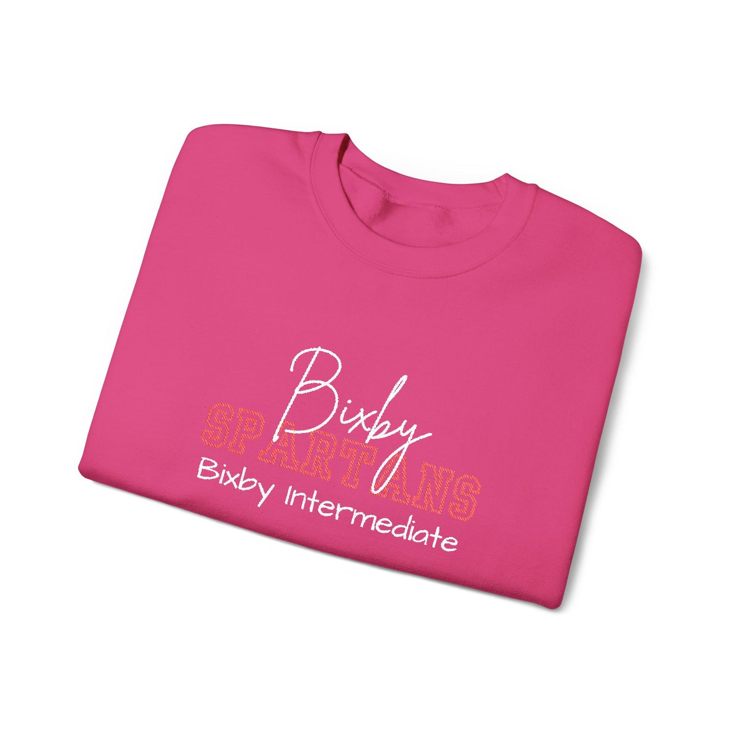 Personalized Embroidered Bixby Spartans Crewneck Sweatshirt