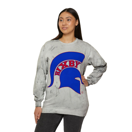 Spartans Blue Logo Comfort Colors Tie-Dye Sweatshirt