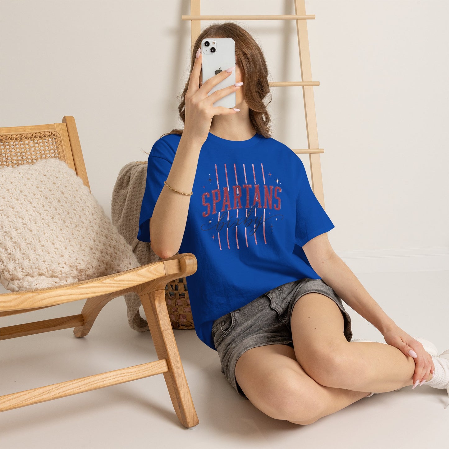 Spartans Bixby T-Shirt — Vintage Red Striped School Spirit Tee
