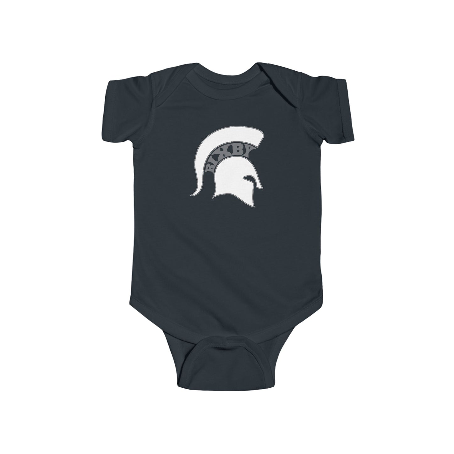 Baby Spartan White Logo Rabbit Skins Onesie