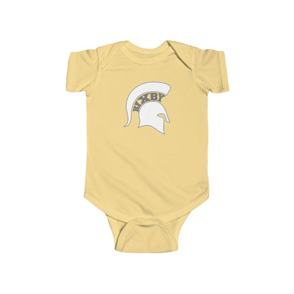Baby Spartan White Logo Rabbit Skins Onesie