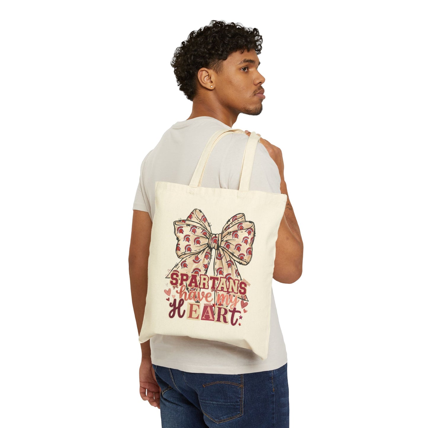Spartans Have My Heart Canvas Tote