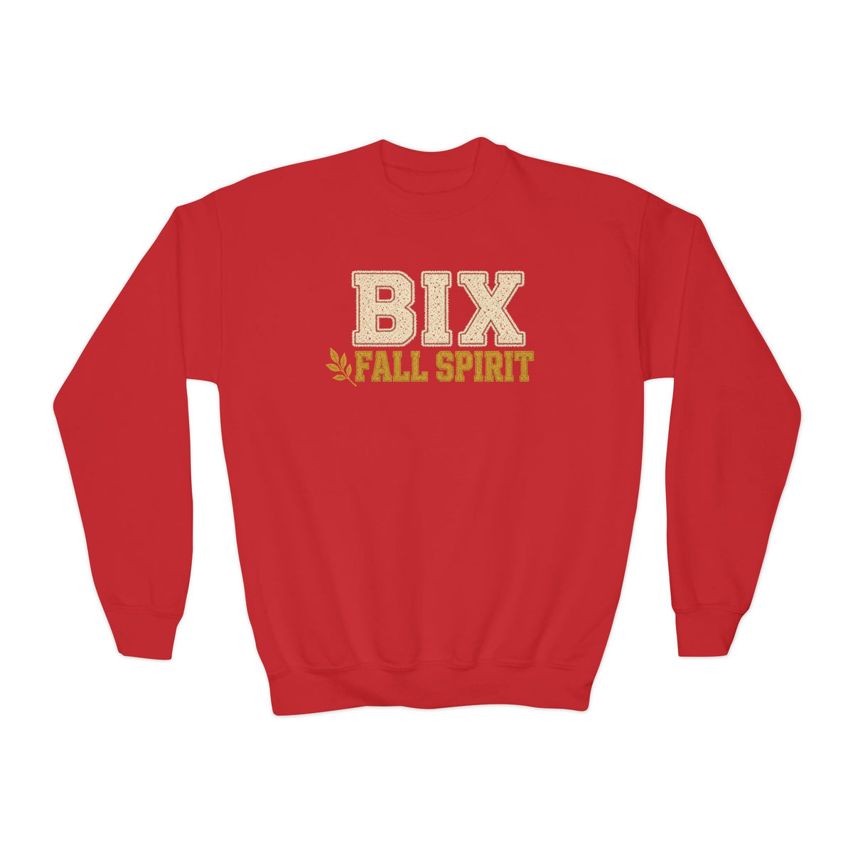 Bixby Spartans Youth Bix Fall Spirit Golden Lettering Sweatshirt