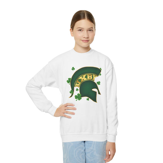 St. Patty's Good Luck Spartan Helmet Youth Sweatshirt