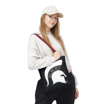 Bixby Spartans White Logo Black Polyester Tote Bag