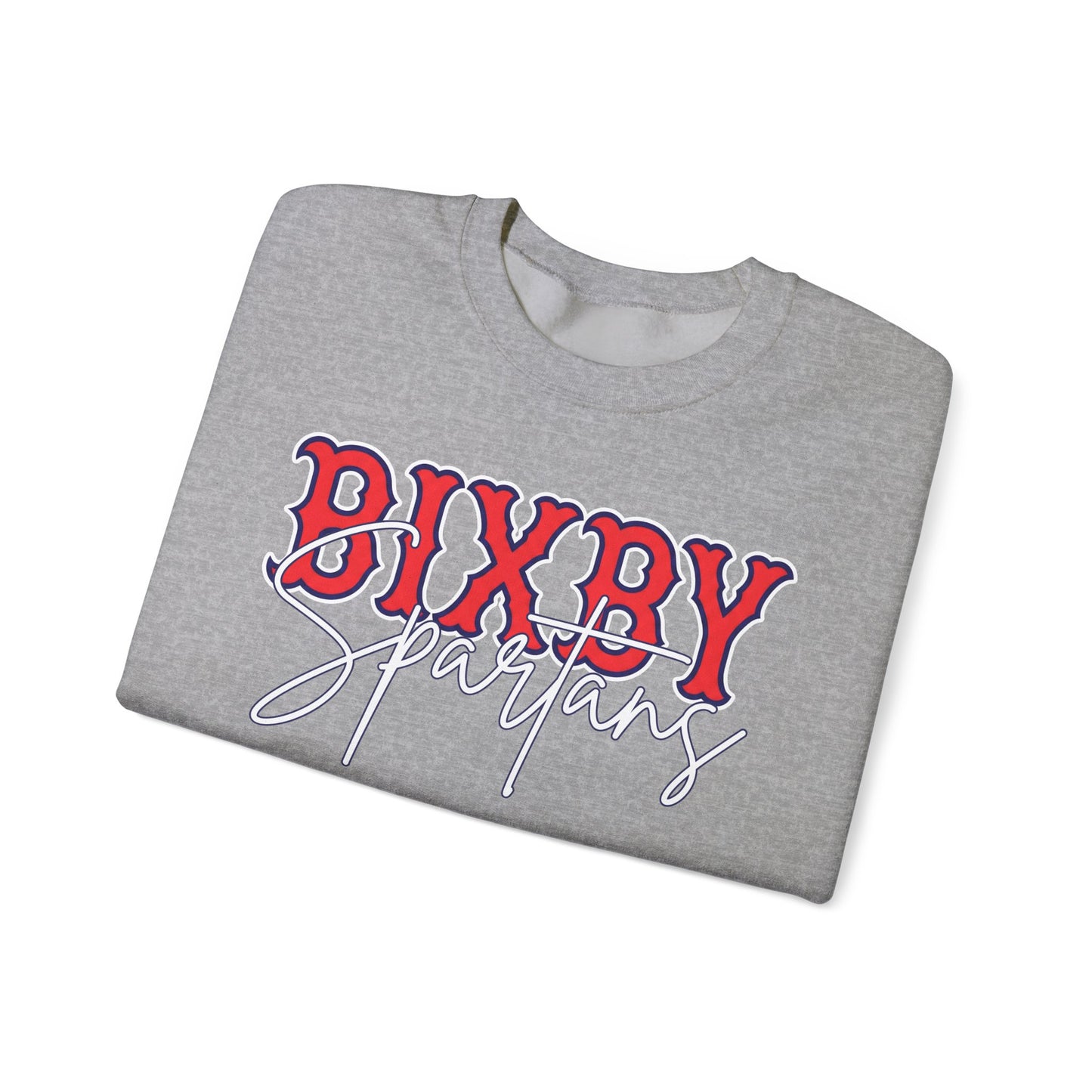 Bixby Spartans Cursive Print Gildan Sweatshirt