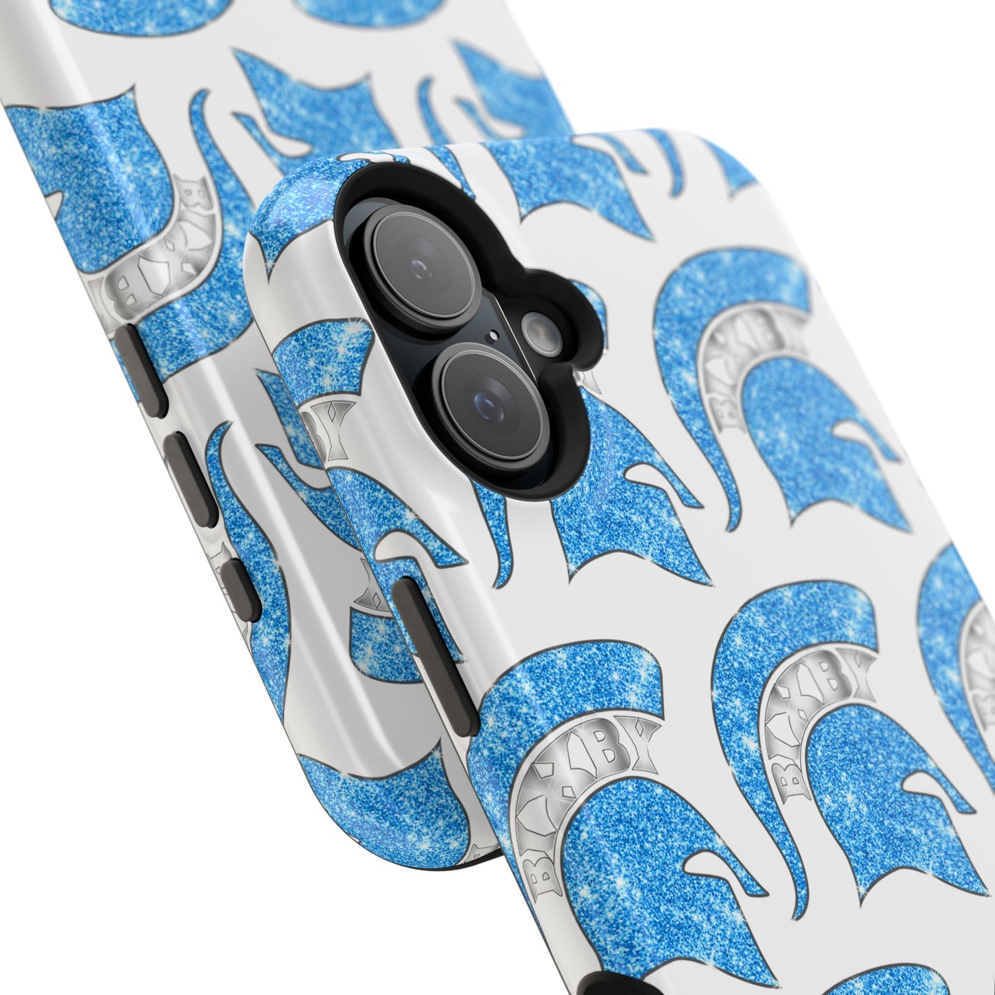 Bixby Spartan Blue Bling Logo Impact Resistant iPhone Case