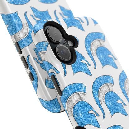 Bixby Spartan Blue Bling Logo Impact Resistant iPhone Case