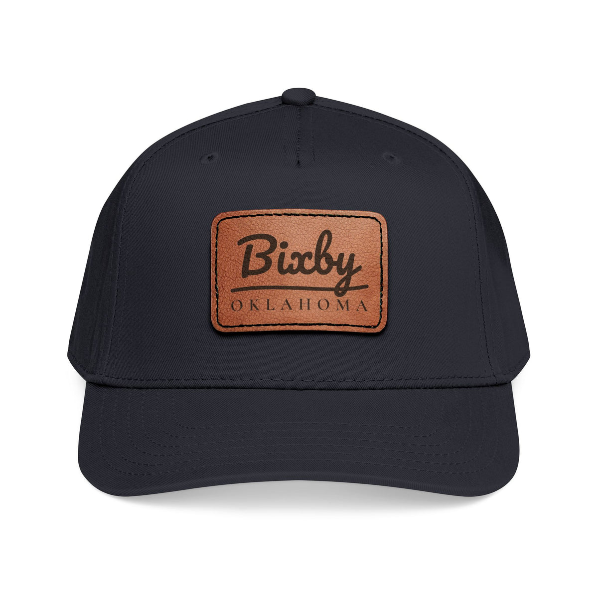 Bixby Garden Script Leather Patch Cap