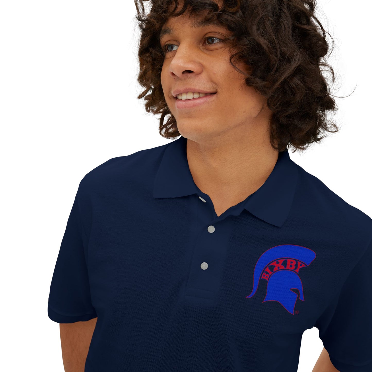 Spartan Blue Logo Jerzees Polo