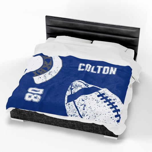 Spartan Football Velveteen Plush Blanket - Customized