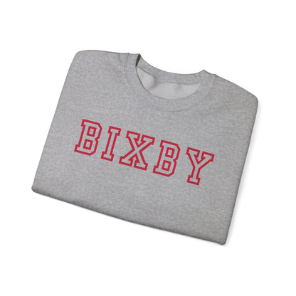 Bixby Block Print Gildan Sweatshirt with Sleeve Logo