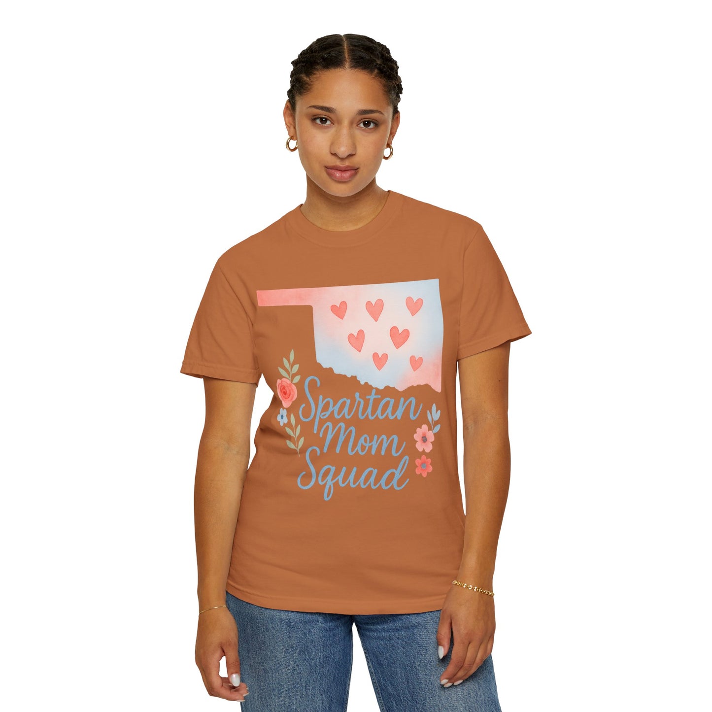 Spartan Mom Squad Bixby OK Watercolor Comfort Colors Tee
