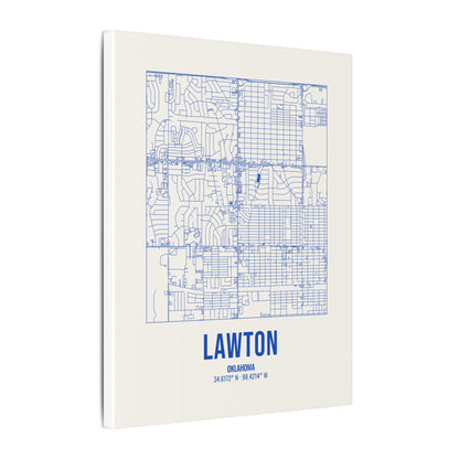 Lawton Street Map Canvas, Royal Blue on Cream