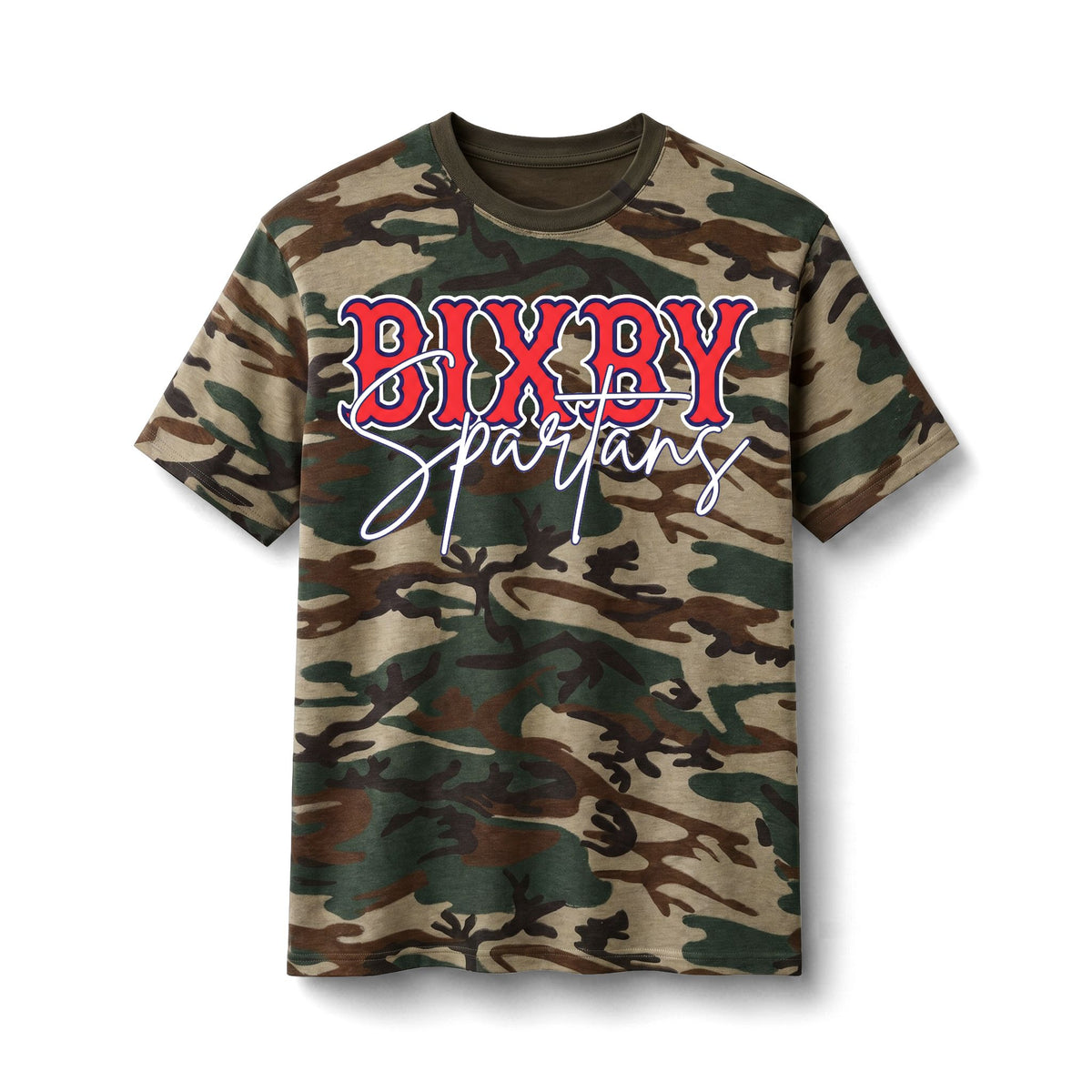 Bixby Spartans Camo - Youth Athletic School Spirit Tee