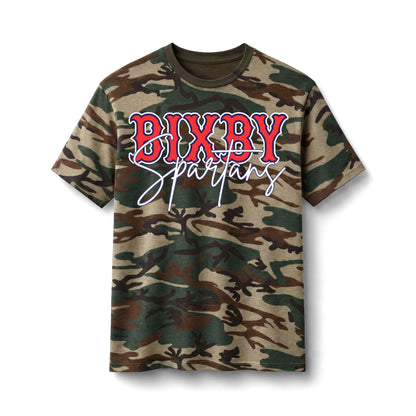 Bixby Spartans Camo - Youth Athletic School Spirit Tee