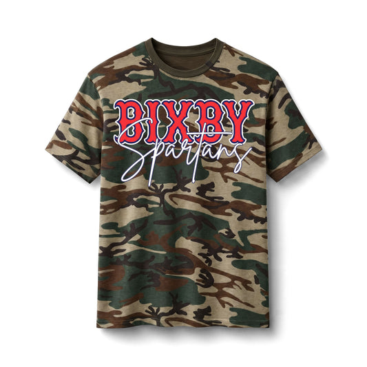 Bixby Spartans Camo - Youth Athletic School Spirit Tee