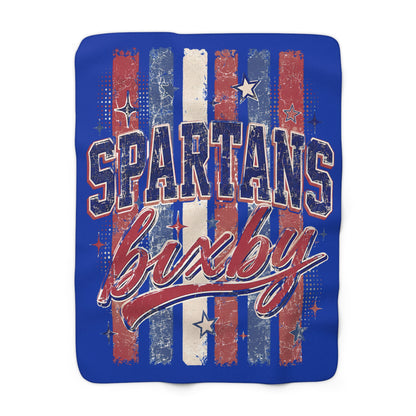 Spartans Bixby Sherpa Blanket – Vintage Red, White & Blue Team Throw