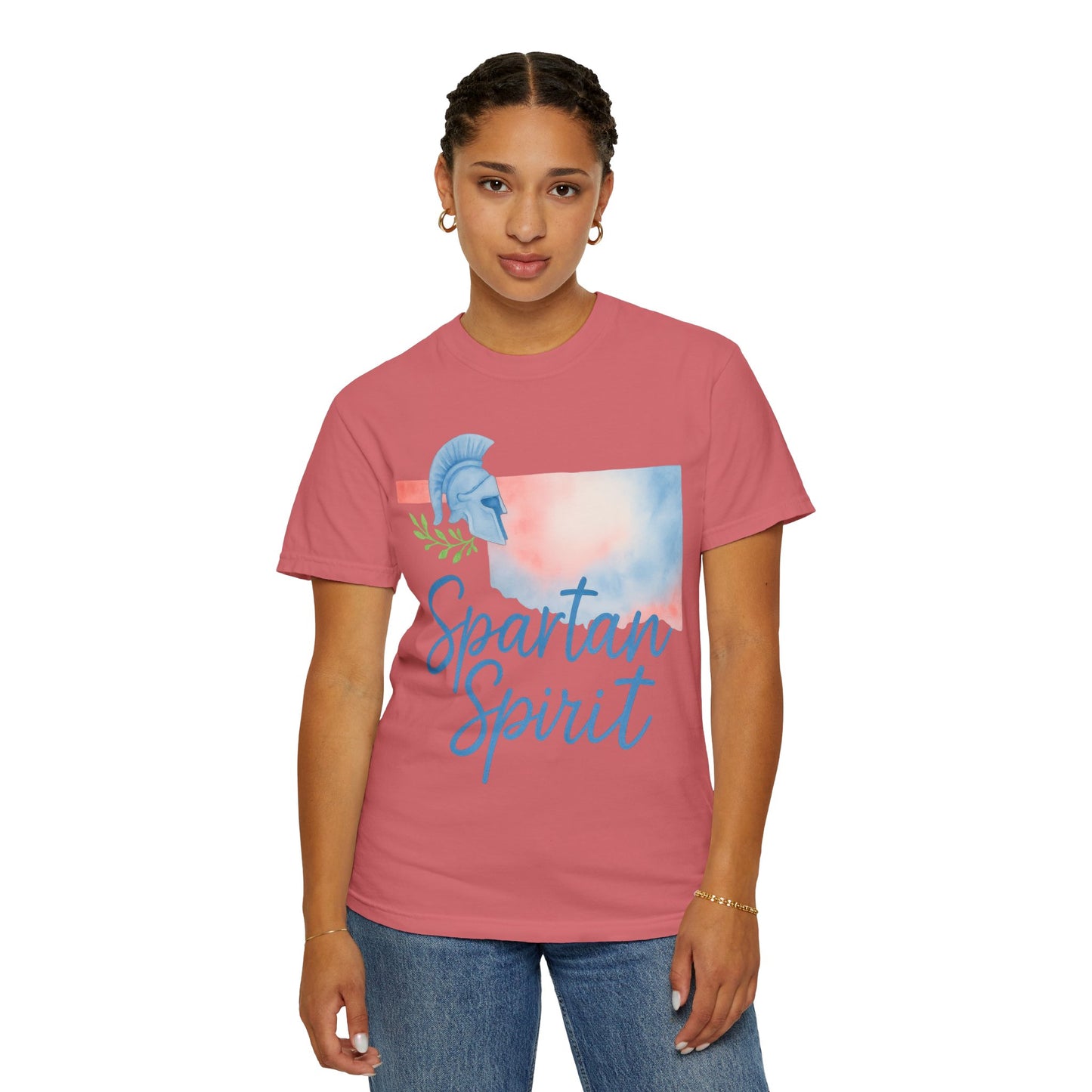 Spartan Spirit Bixby OK Watercolor Comfort Colors Tee
