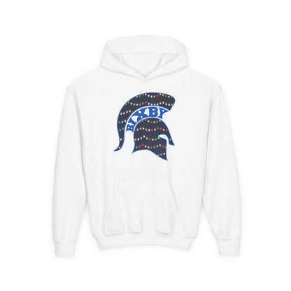 Bixby Spartans Christmas Lights Helmet Youth Hoodie, Kids Holiday