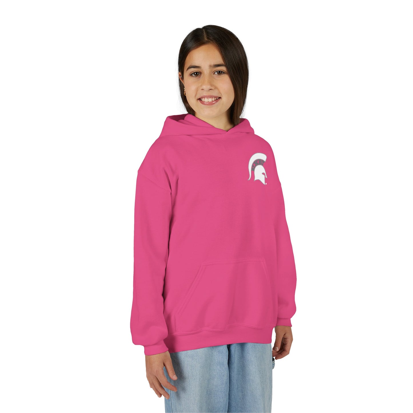 Spartan White Logo Youth Gildan Hoodie