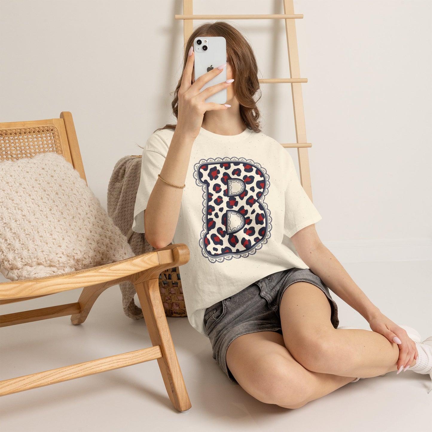 Leopard Print "B" Gildan Tee