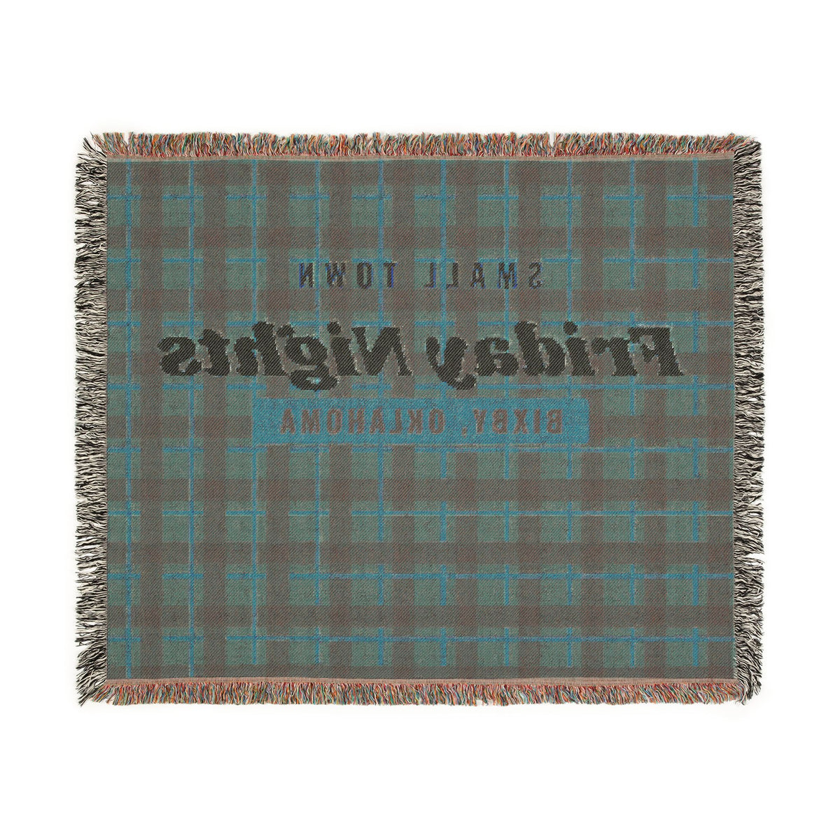 Small Town Friday Nights Plaid Woven Throw Blanket