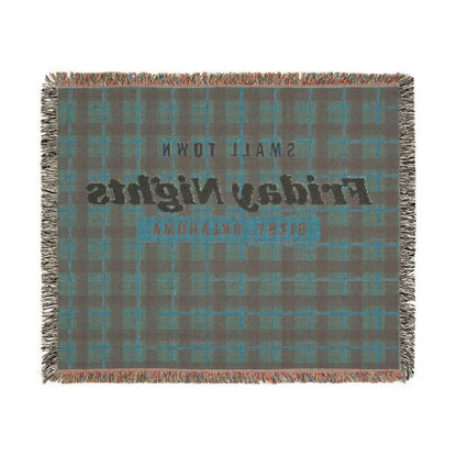 Small Town Friday Nights Plaid Woven Throw Blanket