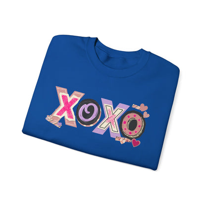 XOXO Heart Pattern Crewneck Sweatshirt | Valentine Love Pullover