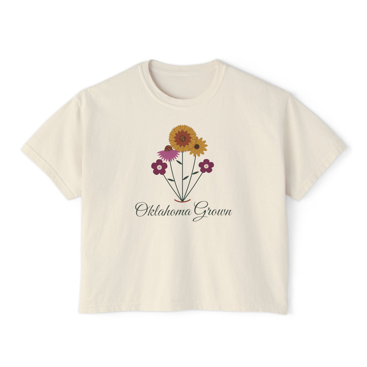 Oklahoma Grown Wildflower Boxy Comfort Colors Tee