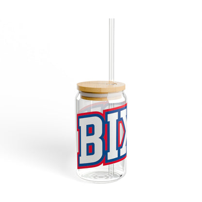Bixby Athletic Letter Sipper Glass, 16oz