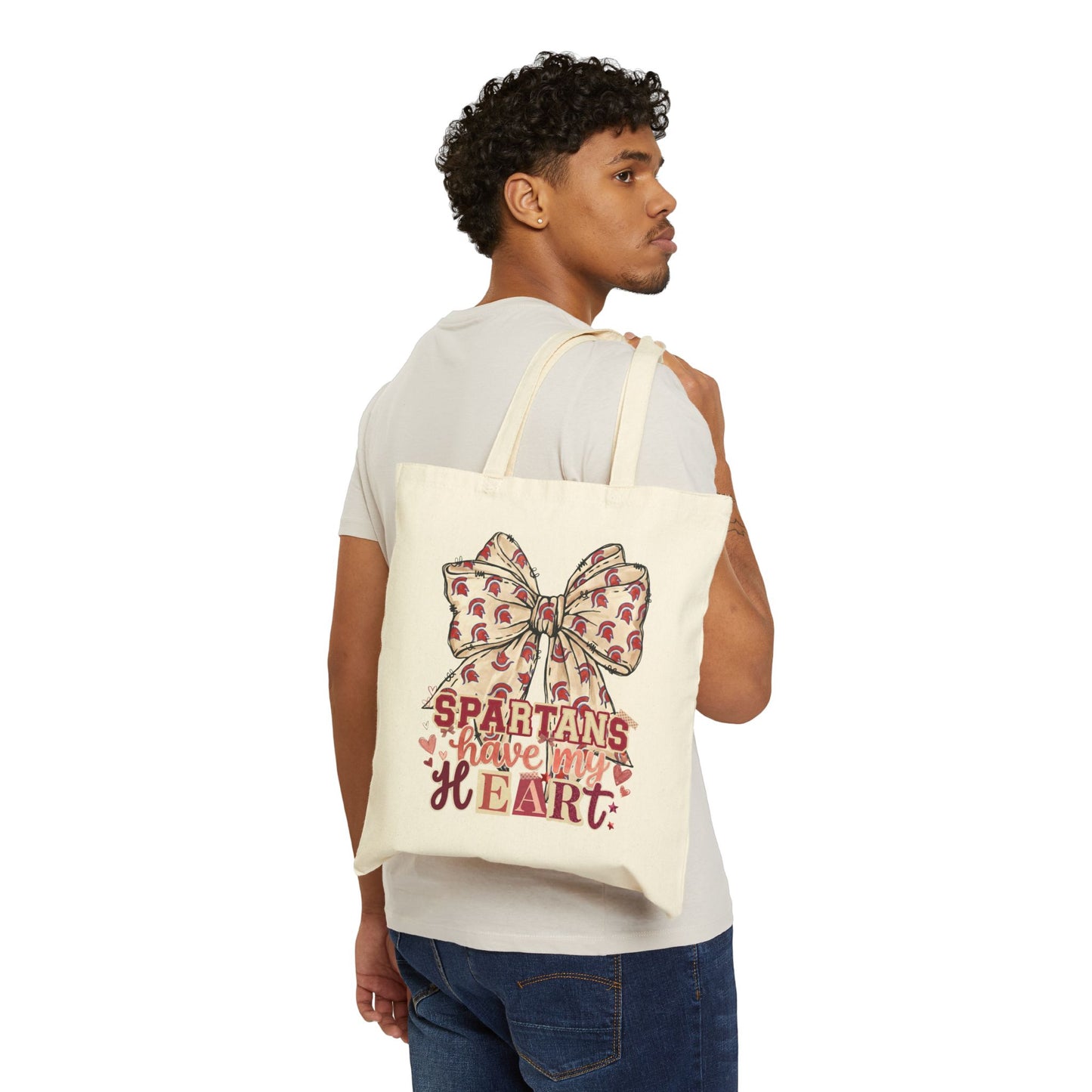 Spartans Have My Heart Canvas Tote