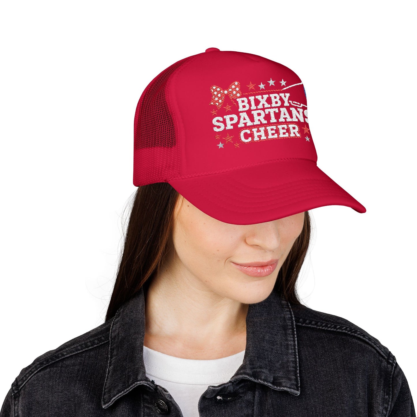 Bixby Spartans Cheer Embroidered Foam Trucker Hat
