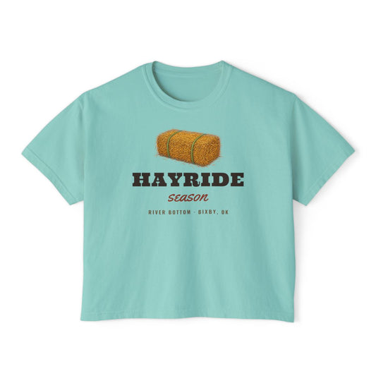 Hayride Season Boxy Comfort Colors Tee in Chalky Mint