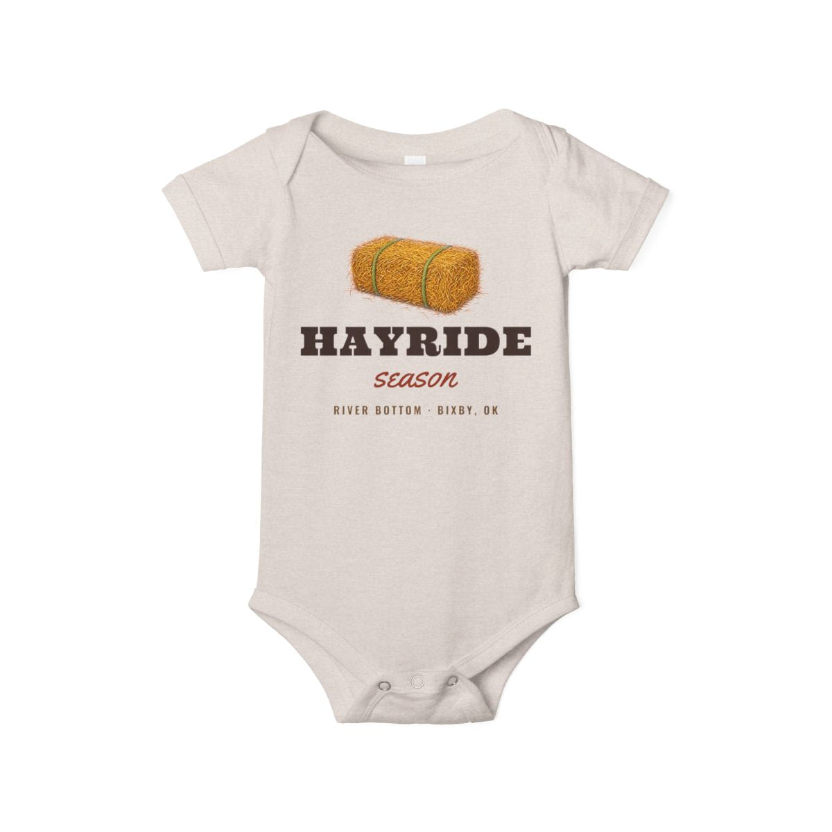Hayride Season Baby Bodysuit in Heather Dust