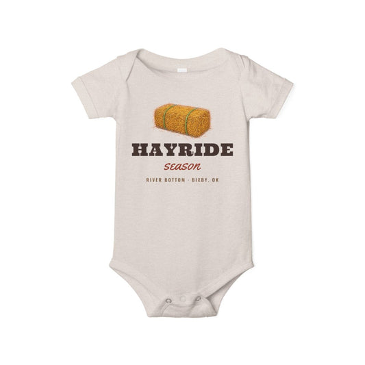Hayride Season Baby Bodysuit in Heather Dust