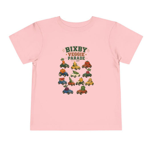 Bixby Veggie Parade Toddler Tee in Pink